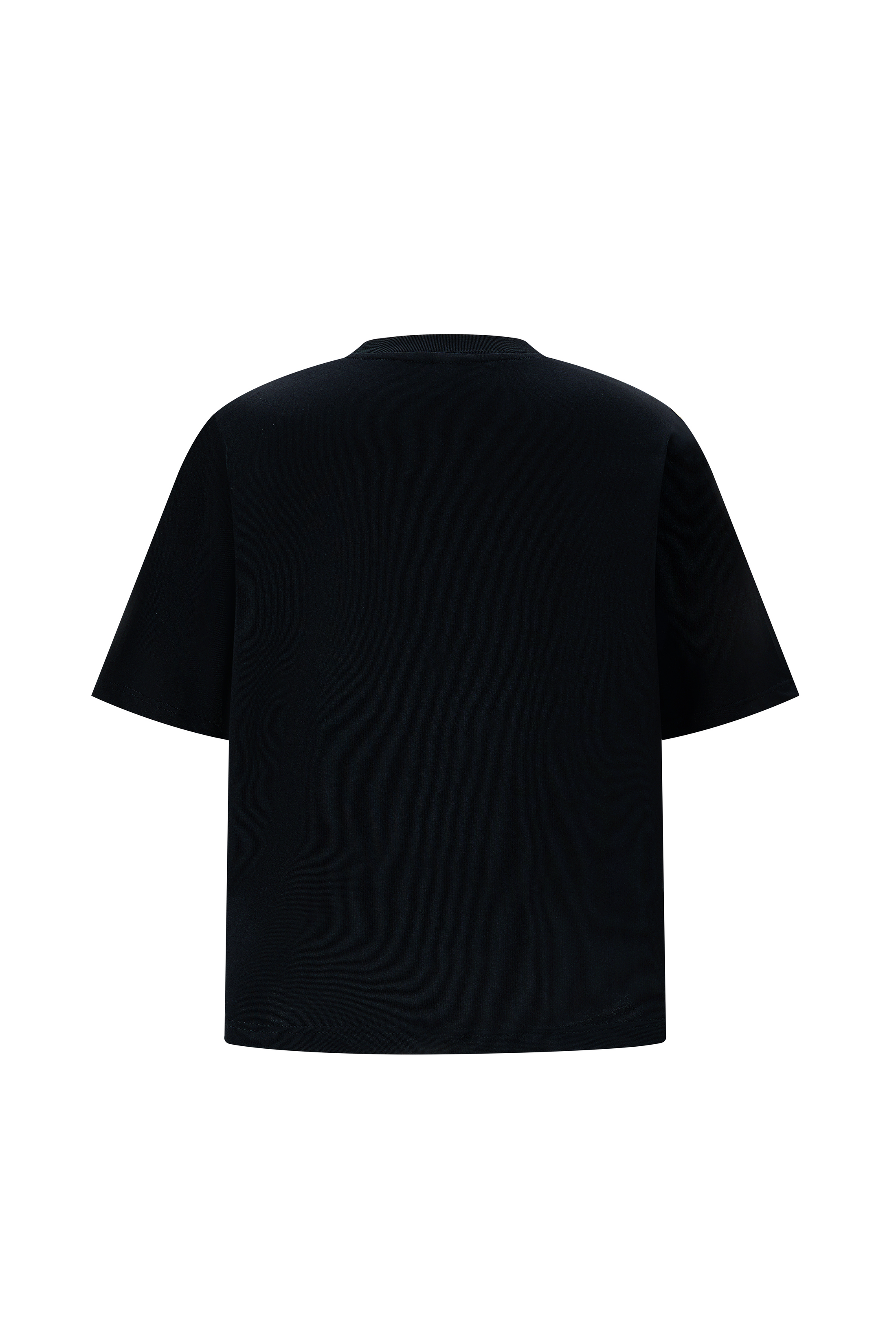 LERROI BLACK WASHED TAPE LOGO PRINTED T-SHIRT BLACK