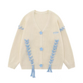 Load image into Gallery viewer, CREAM STITCH CARDIGAN SWEATER

