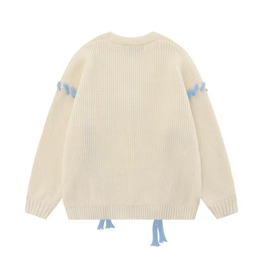 CREAM STITCH CARDIGAN SWEATER