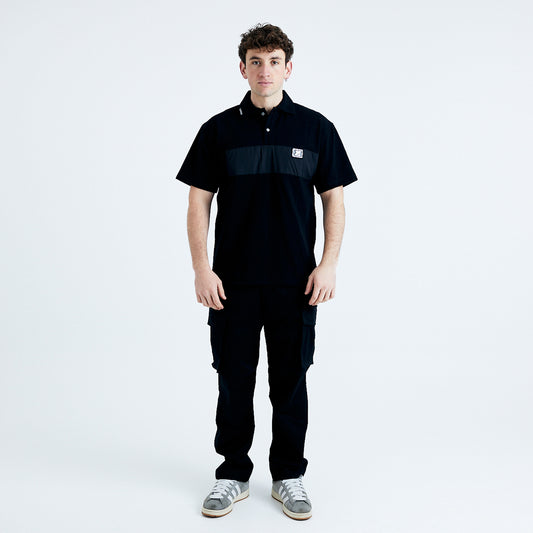 LERROI BLACK COTTON POLY POLO BLACK