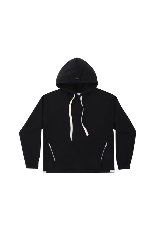 LERROI BLACK FLOCK LOGO PRINTED HOODIE BLACK