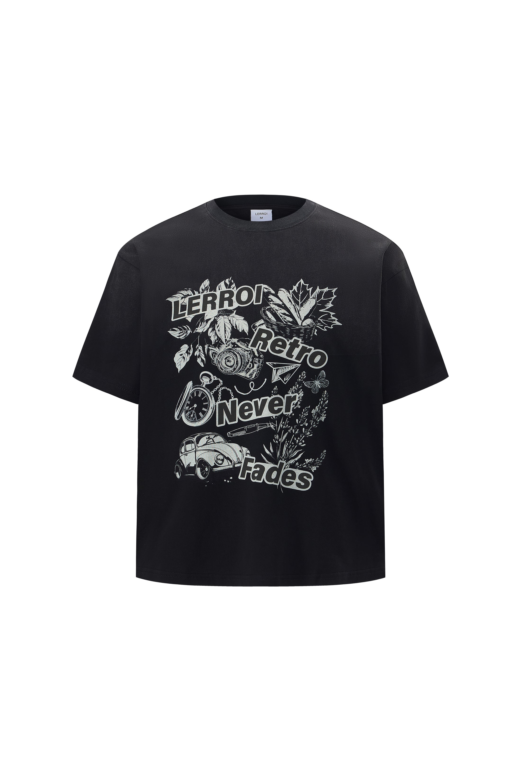 LERROI BLACK ART PRINTED WASHED BLACK