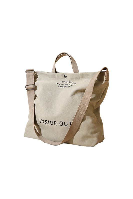 KAHKI CANVAS TOTE BAG KHAKI