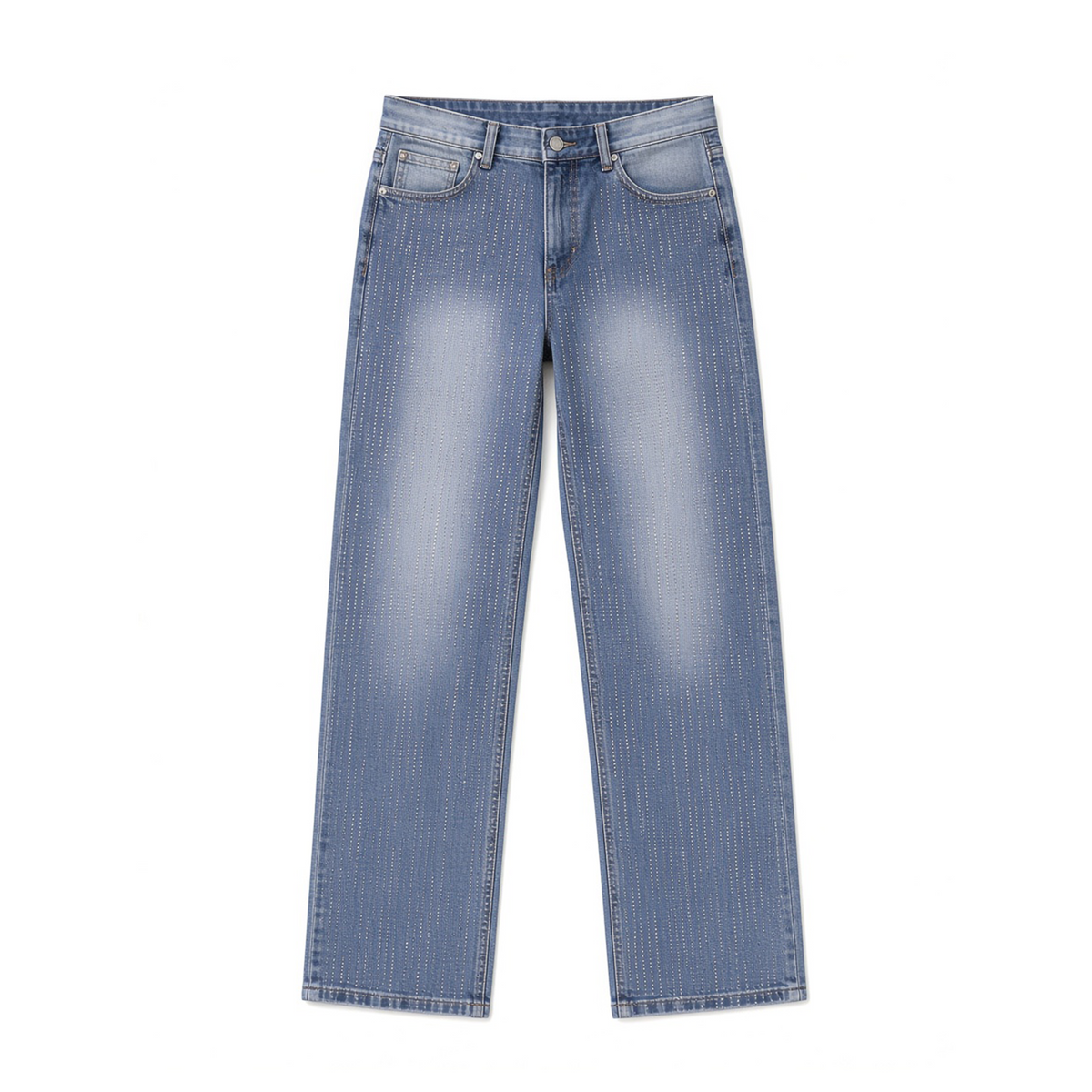 BLUE RHINESTONE DENIM JEANS
