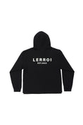 Load image into Gallery viewer, LERROI BLACK FLOCK LOGO PRINTED HOODIE BLACK
