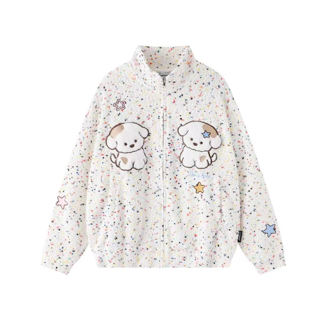 WHITE SPECKLED PUPPY JACKET