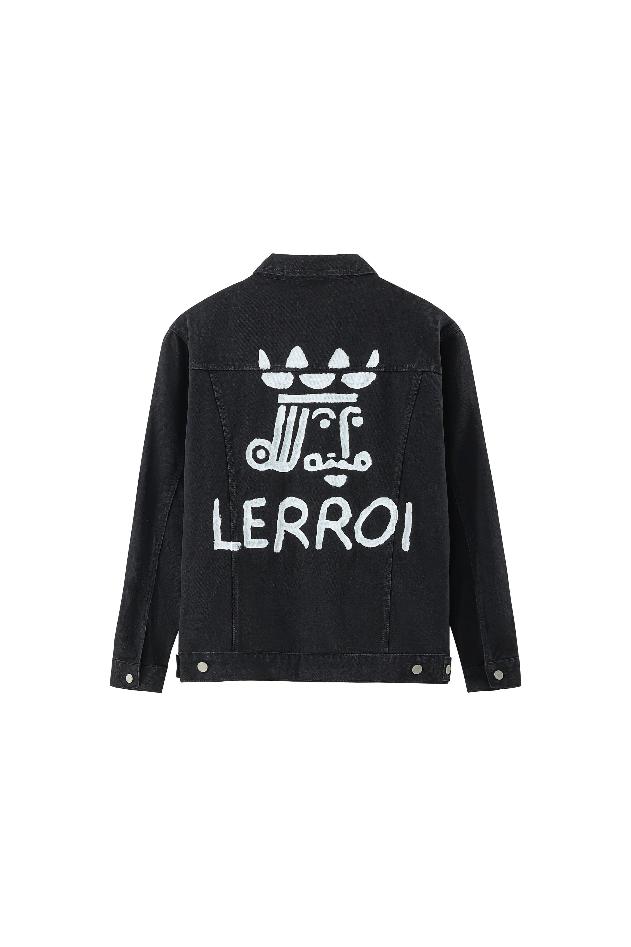 LERROI BLACK PAINT SPRAY DENIEM JACKET BLACK