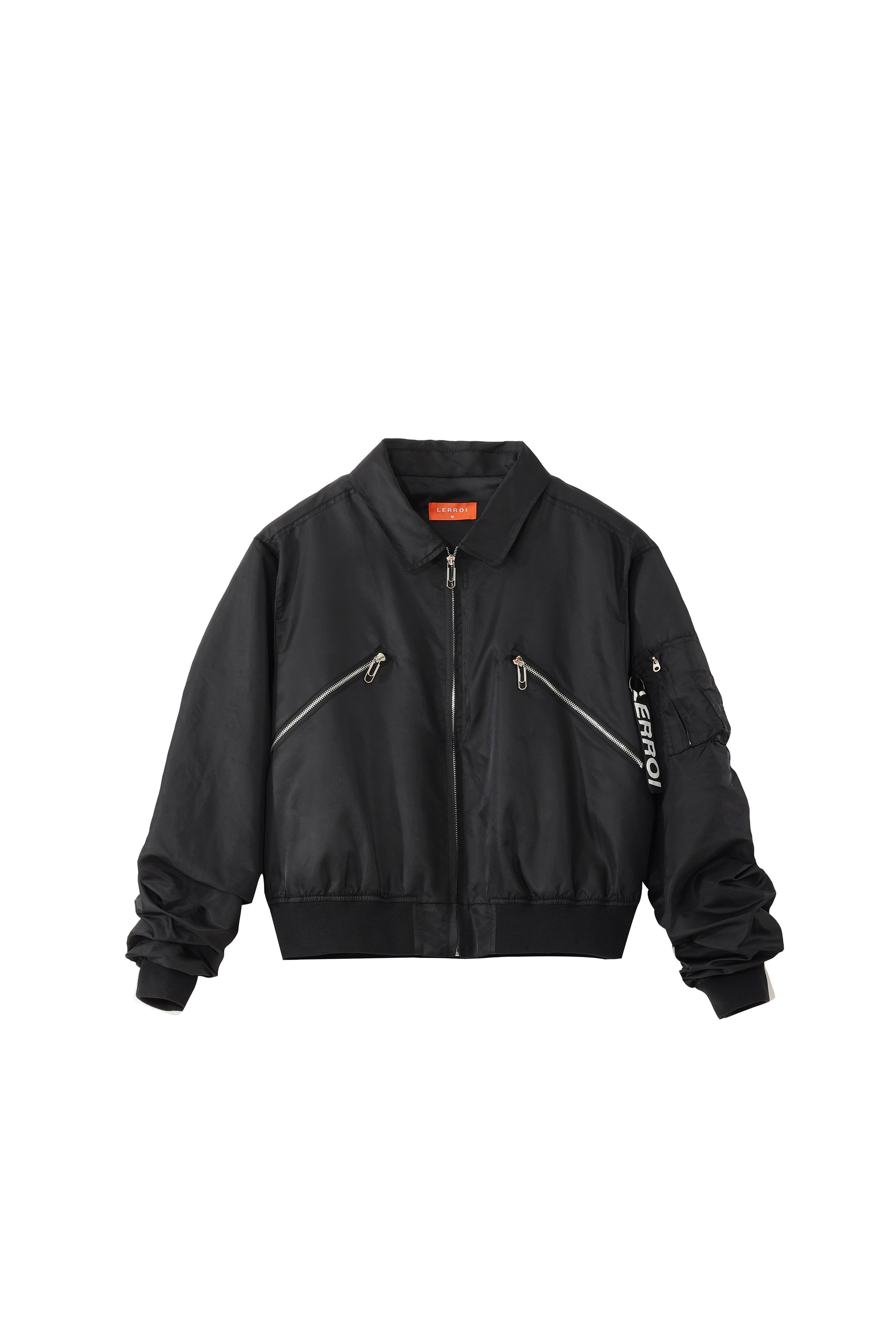 LERROI BLACK COL NYLON PILOT JACKET BLACK