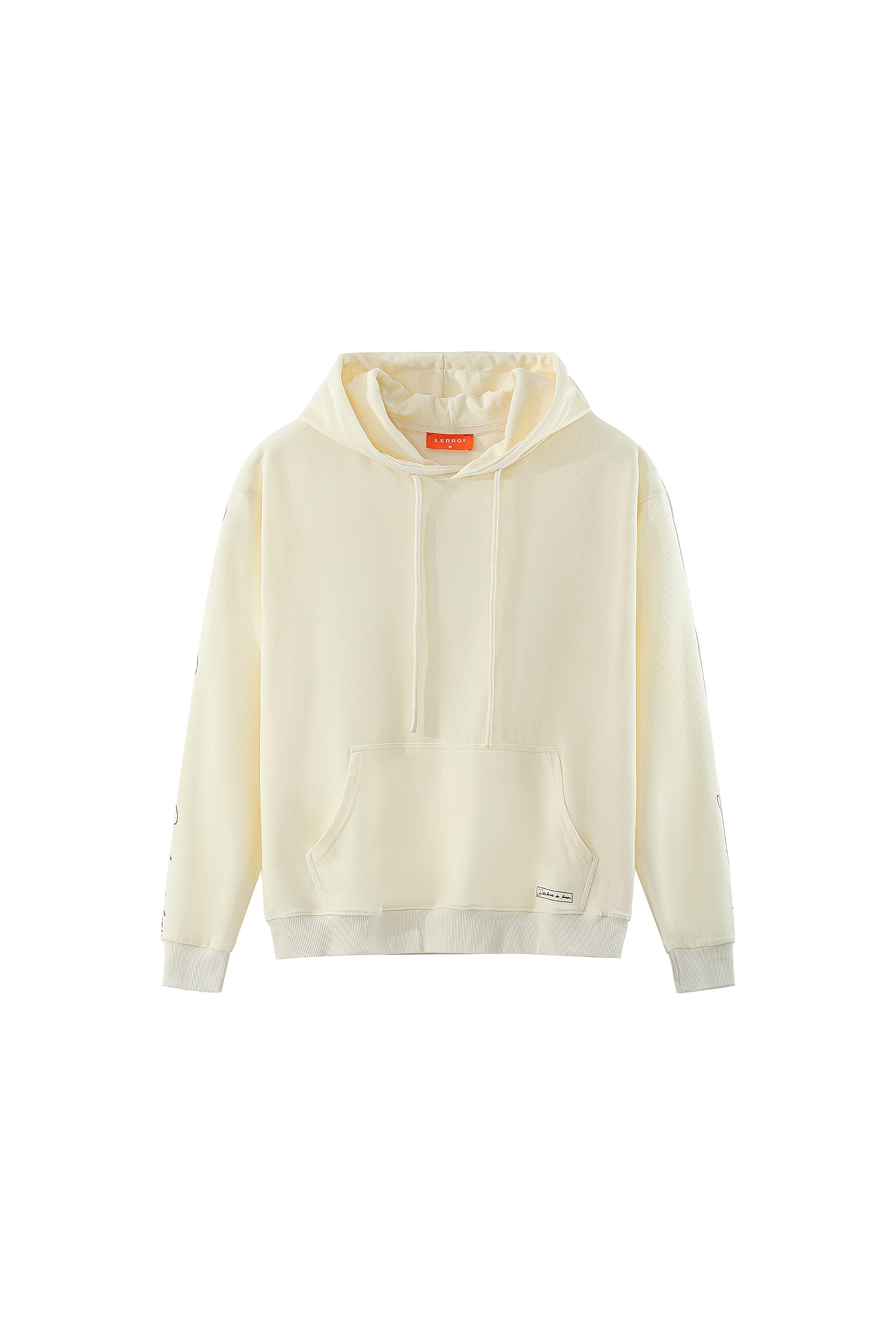 LERROI CREAM SIDE RUNNING LETTER HOODIE CREAM