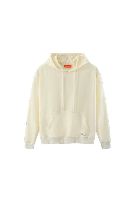 LERROI CREAM SIDE RUNNING LETTER HOODIE CREAM