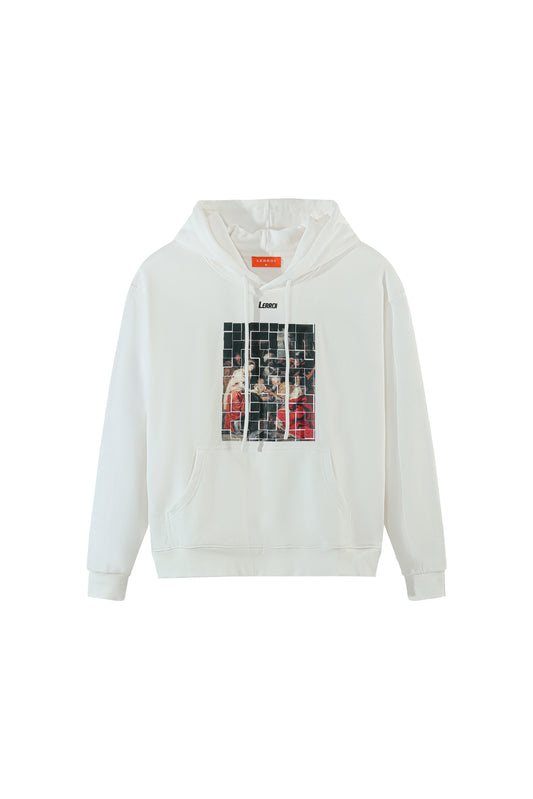 LERROI WHITE PUZZLE PAINTING HOODIE WHITE