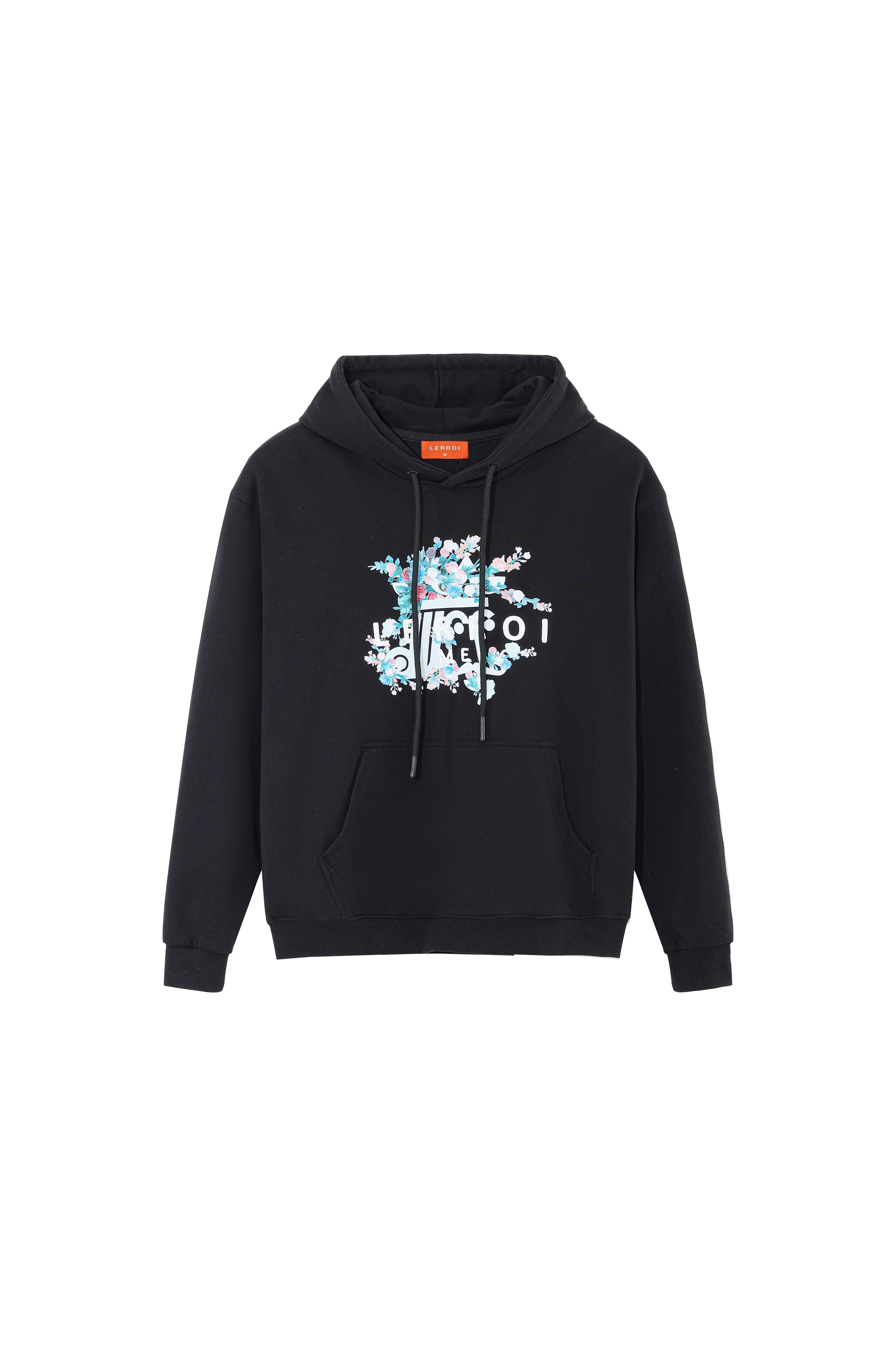 LERROI BLACK FLOWER KING HOODIE BLACK