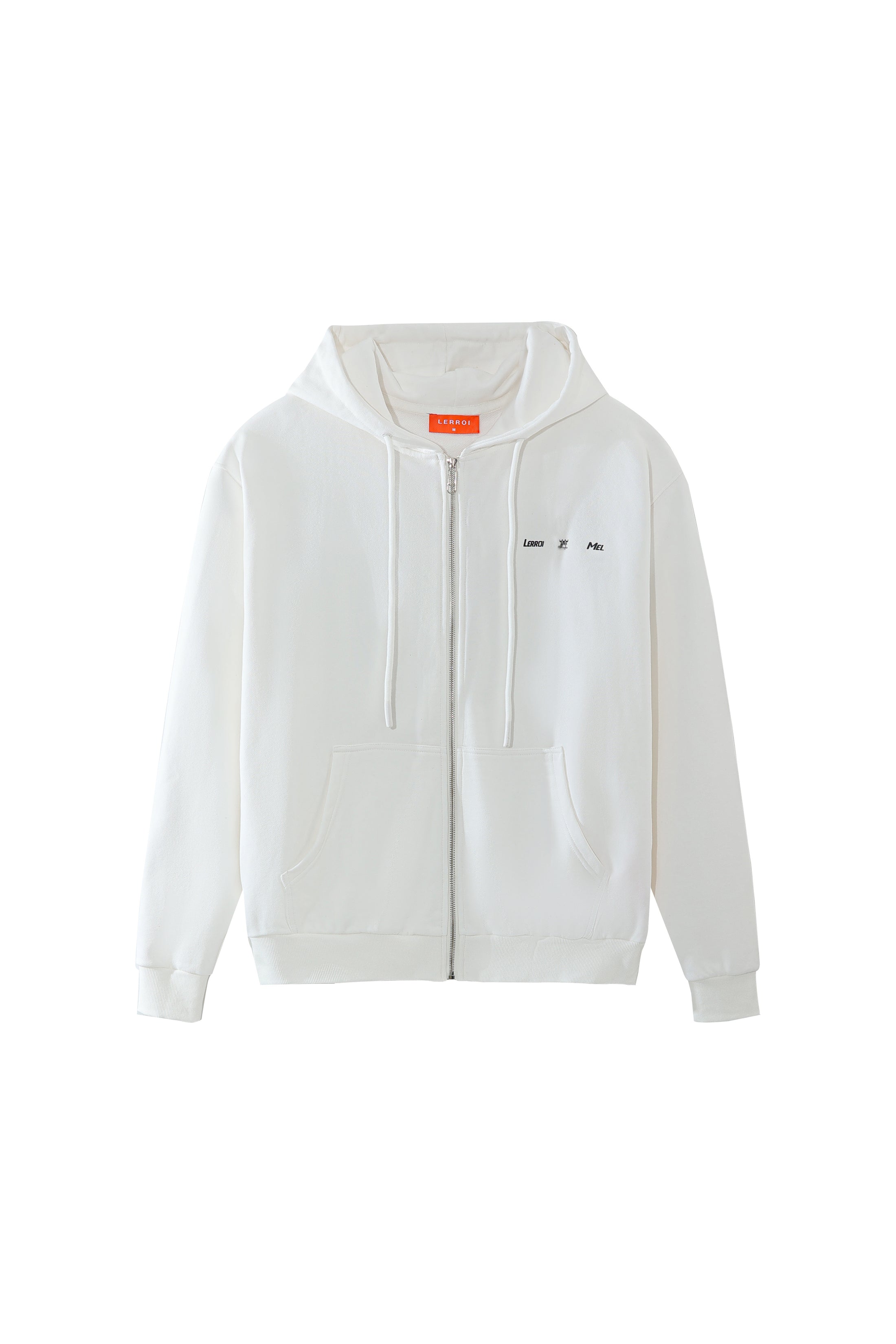 LERROI WHITE PAINTING ZIP THOUGH HOODIE WHITE