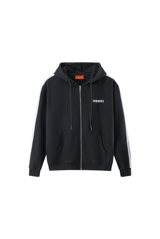 LERROI BLACK SIDE STRIPE HOODIE BLACK