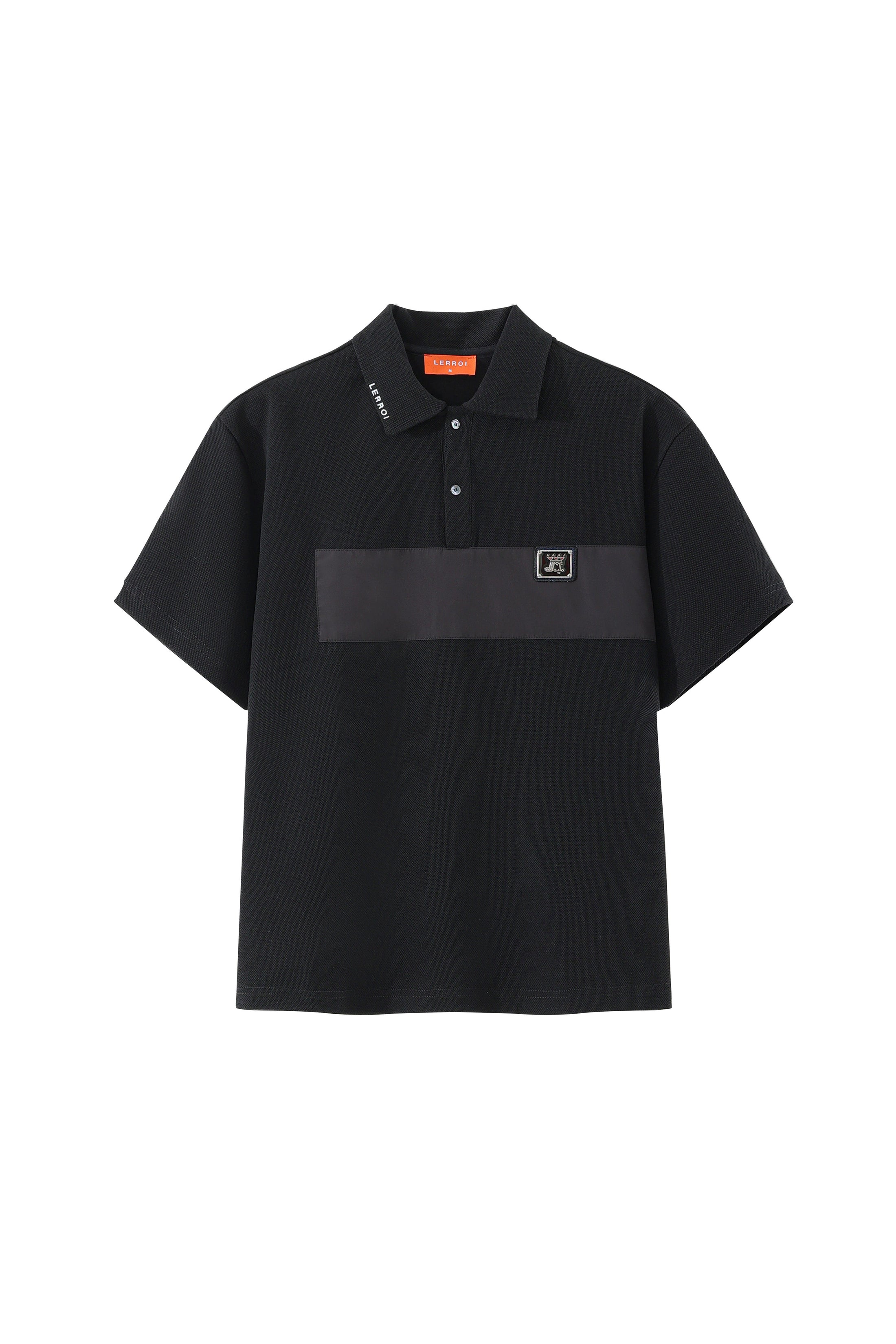 LERROI BLACK COTTON POLY POLO BLACK