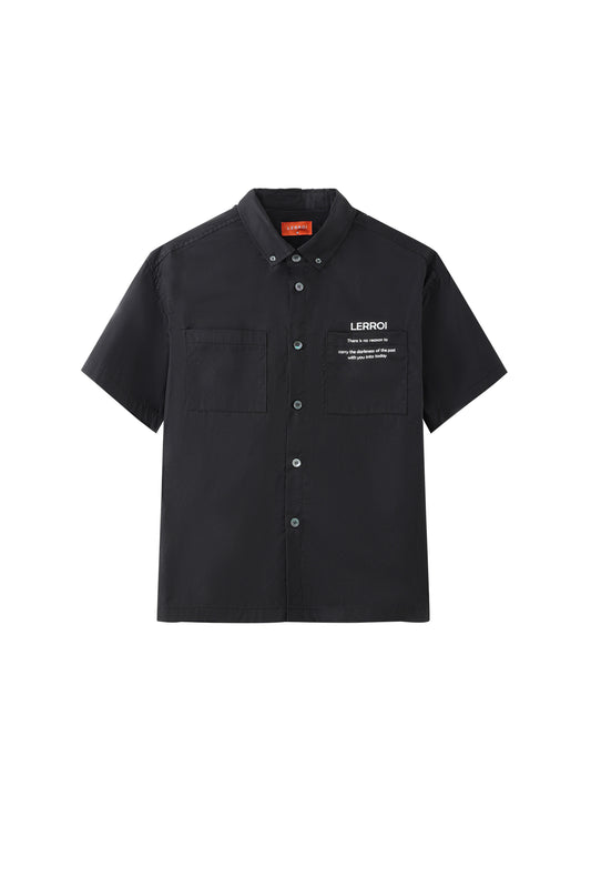 LERROI BLACK SHORT SLE OVERSHIRT BLACK