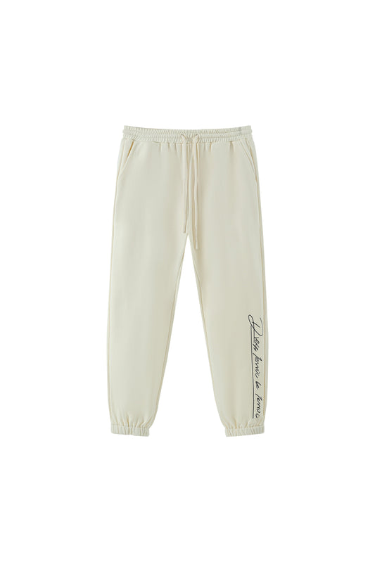 LERROI CREAM RUNNING LETTER PRINT SWEATPANT CREAM