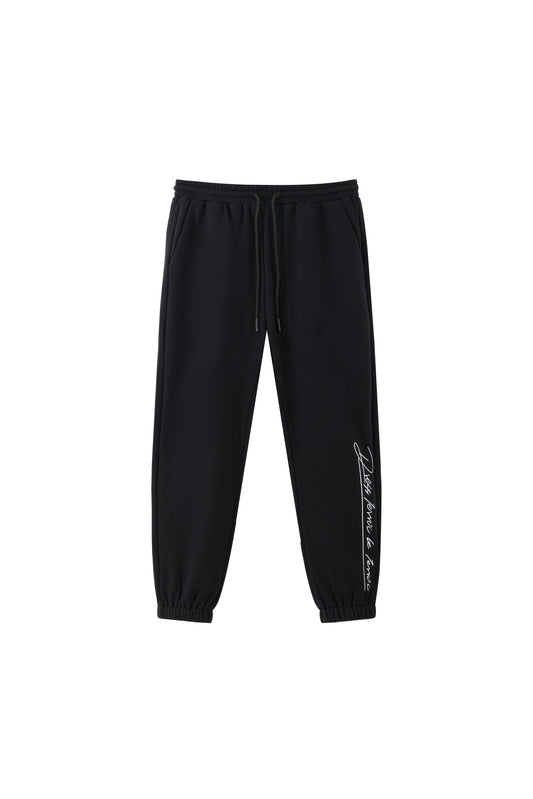 LERROI BLACK RUNNING LETTER PRINT SWEATPANT BLACK