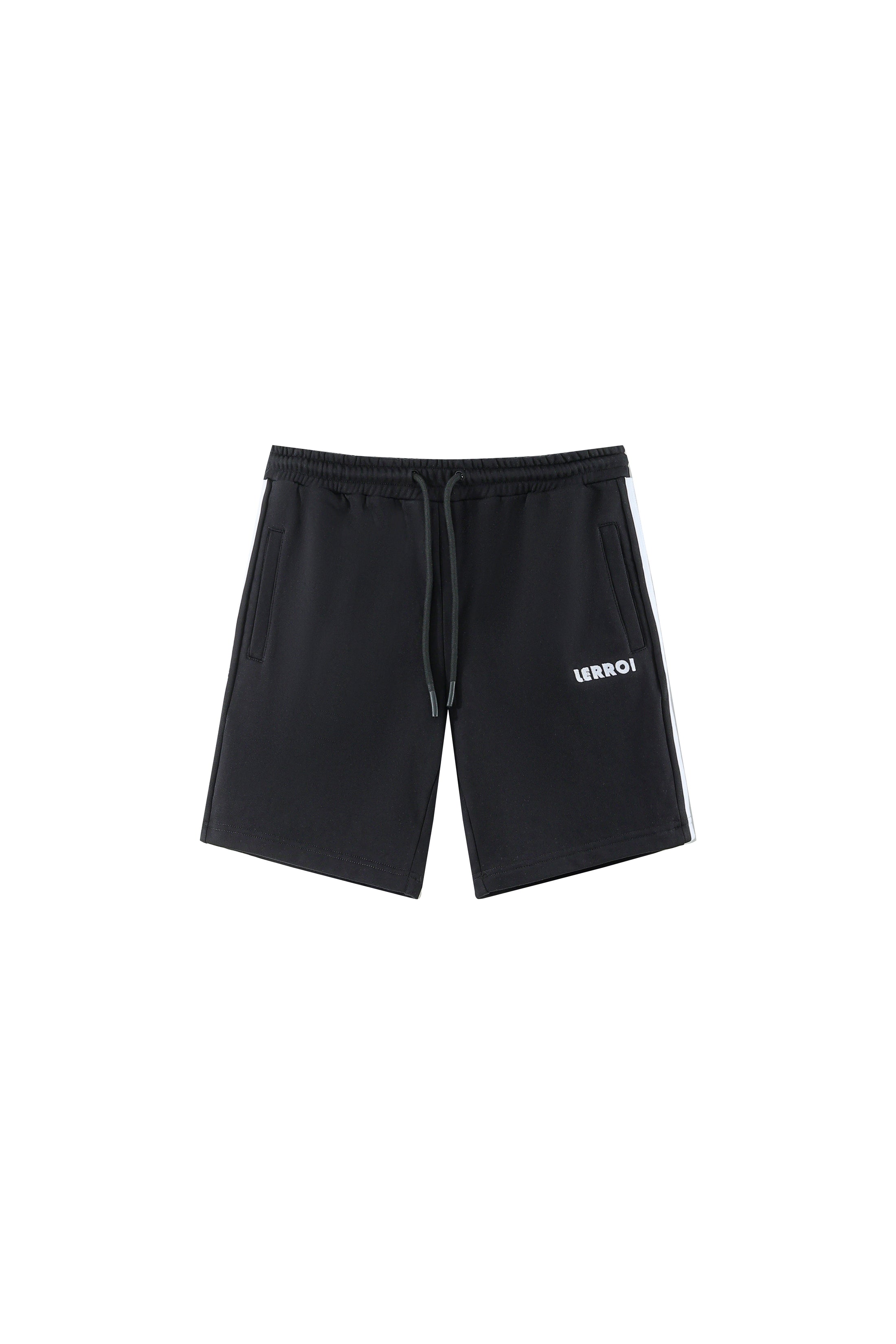 LERROI BLACK SIDE STRIPE SHORT SWEATPANT BLACK