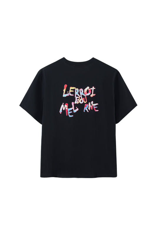 LERROI BLACK COOL COL WORD T-SHIRT BLACK