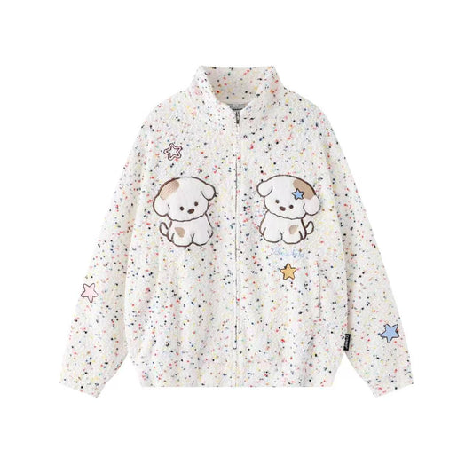 WHITE SPECKLED PUPPY JACKET
