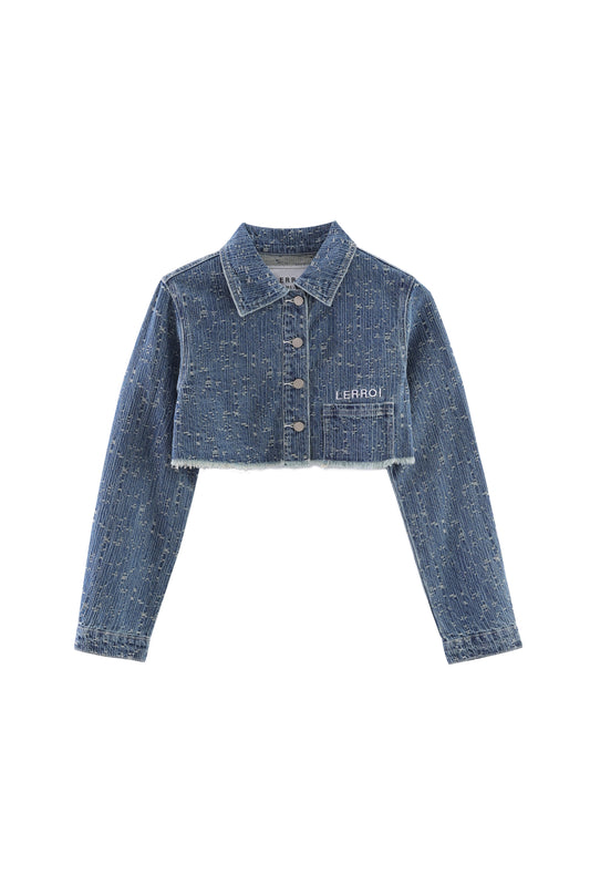 LERROI BLUE SHORT CUT JEAN JACKET BLUE