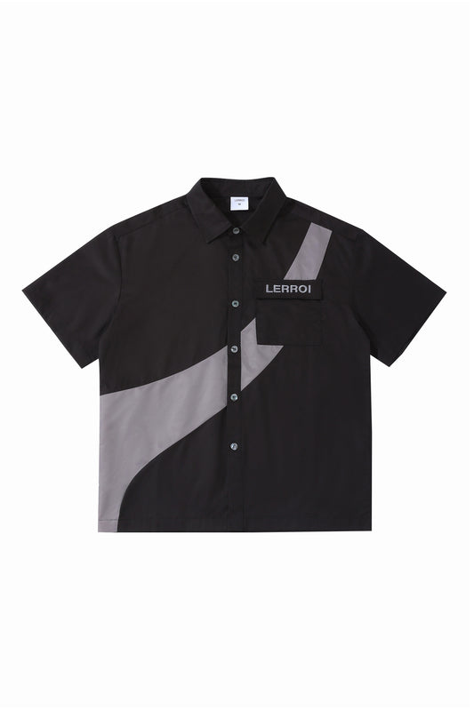 LERROI BLACK MIX COL OVERSHIRT BLACK