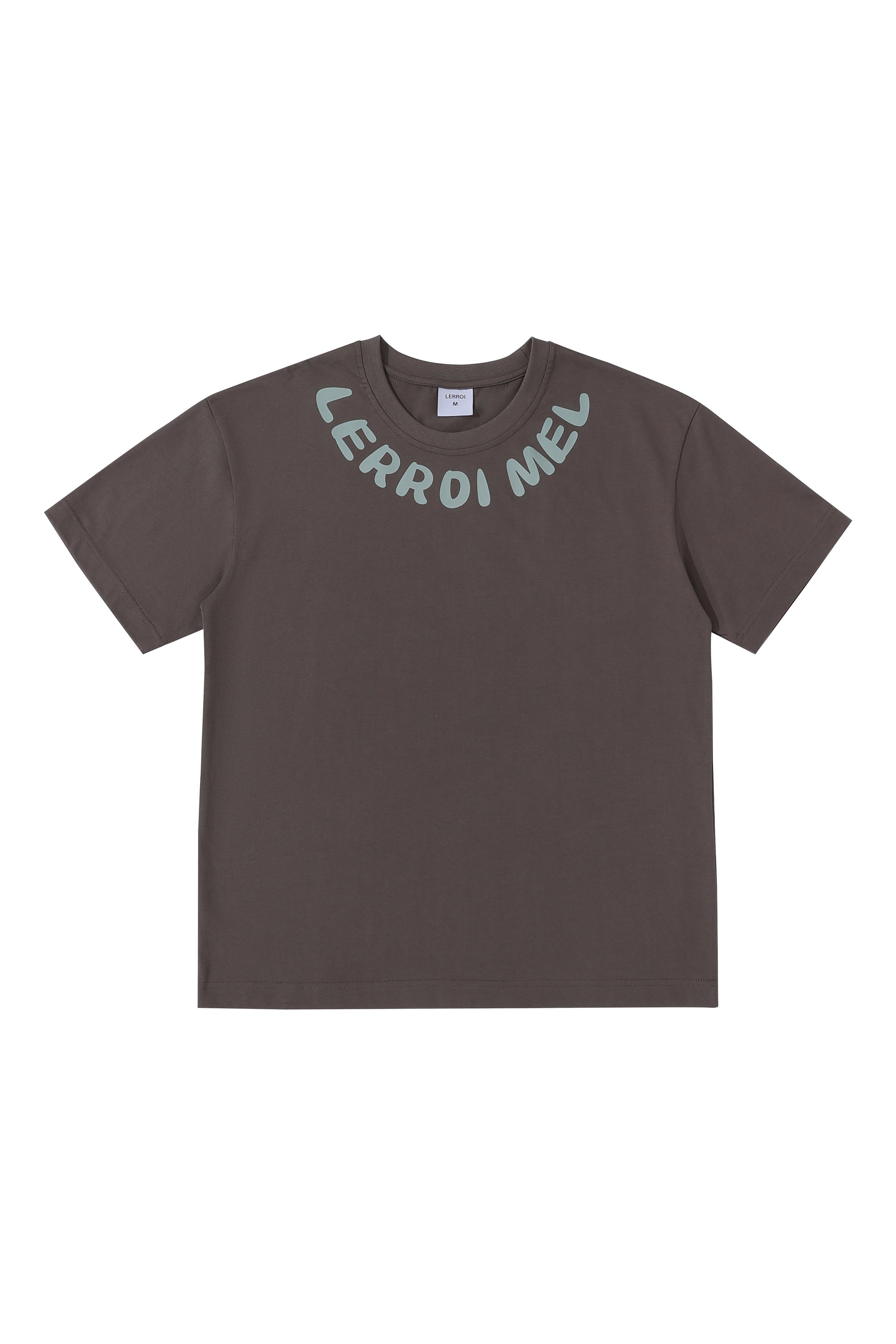 LERROI GREY NECKLINE WORD T-SHIRT GREY