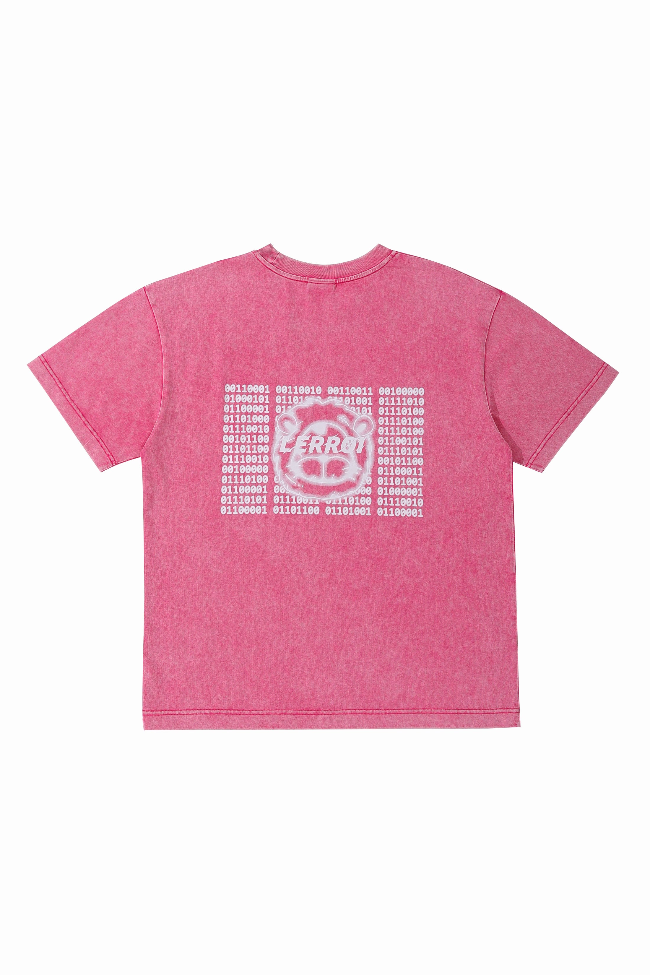 LERROI PINK LION PRINT WASHED T-SHIRT PINK