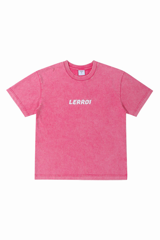 LERROI PINK LION PRINT WASHED T-SHIRT PINK