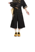 Load image into Gallery viewer, BLACK HERITAGE PLAID PATCHWORK CUTOFFS CAPRI PANT BLACK
