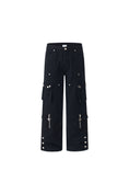 Load image into Gallery viewer, LERROI BLACK RIVET DETAIL BLACK JEAN BLACK
