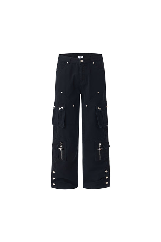 LERROI BLACK RIVET DETAIL BLACK JEAN BLACK
