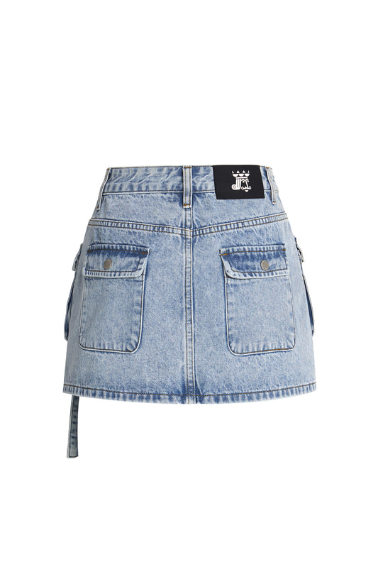 LERROI BLUE CARGO DENIM SKIRT BLUE