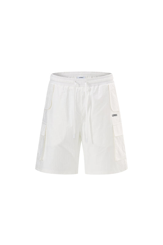 LERROI WHITE CARGO SHORTS WHITE
