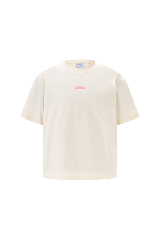LERROI CREAM PUFF LETTER T-SHIRT CREAM