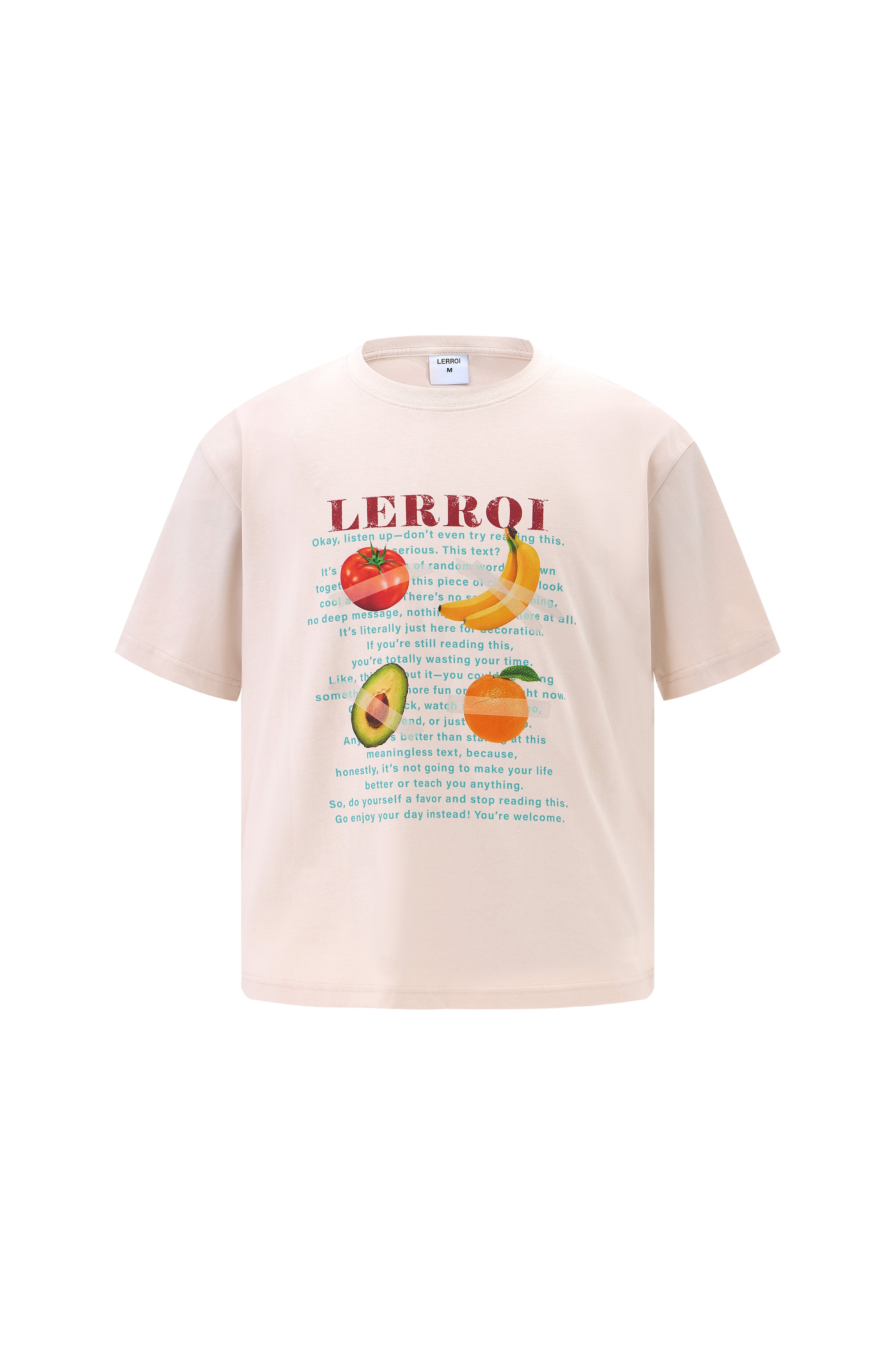LERROI KHAKI FRUIT PRINT T-SHIRT KHAKI