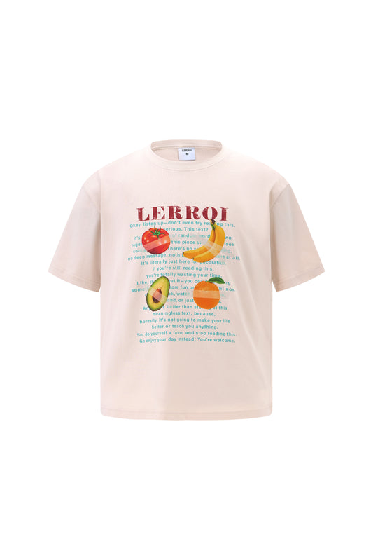 LERROI KHAKI FRUIT PRINT T-SHIRT KHAKI