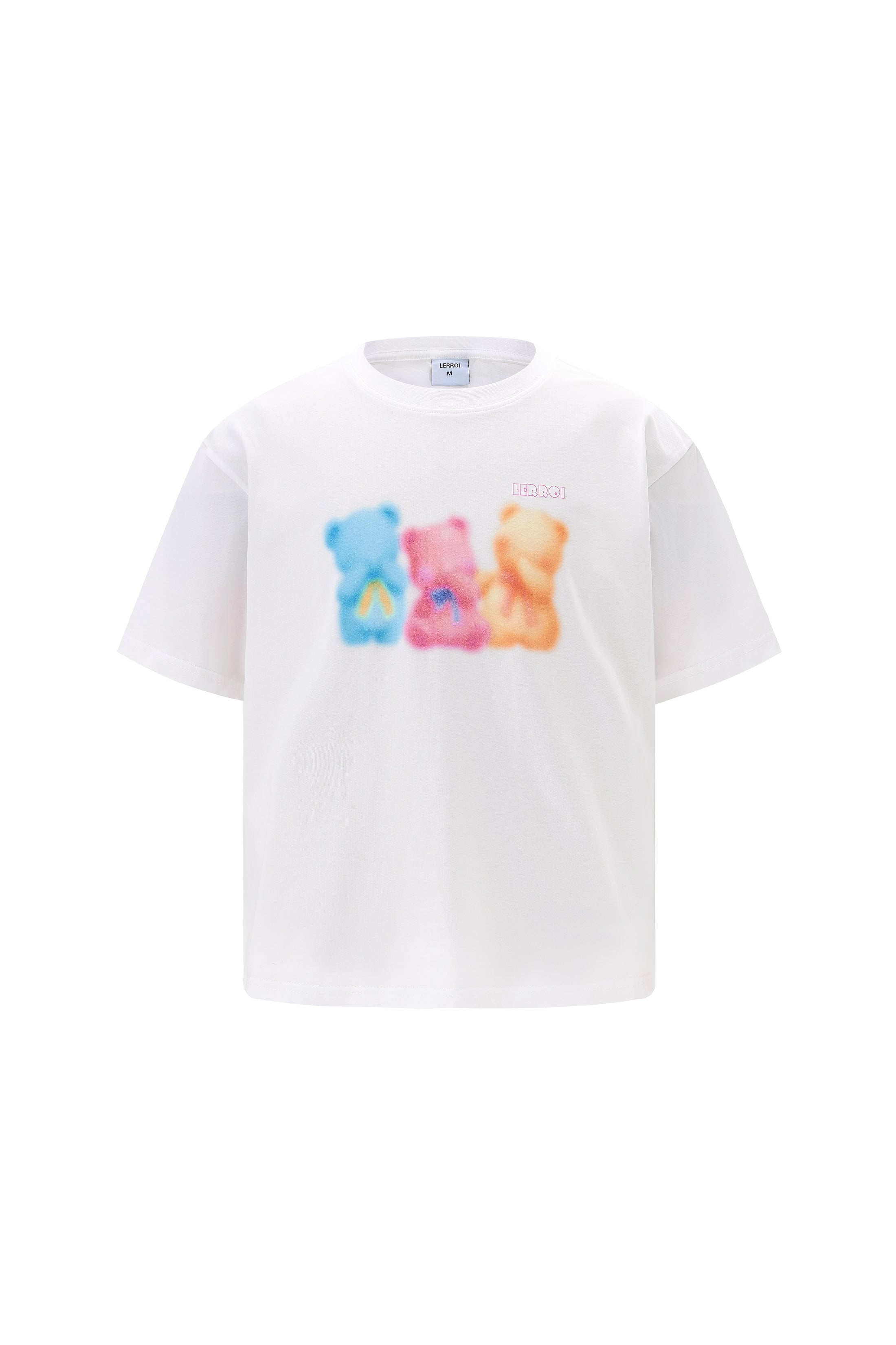 LERROI WHITE BLURRY BEAR TEE WHITE