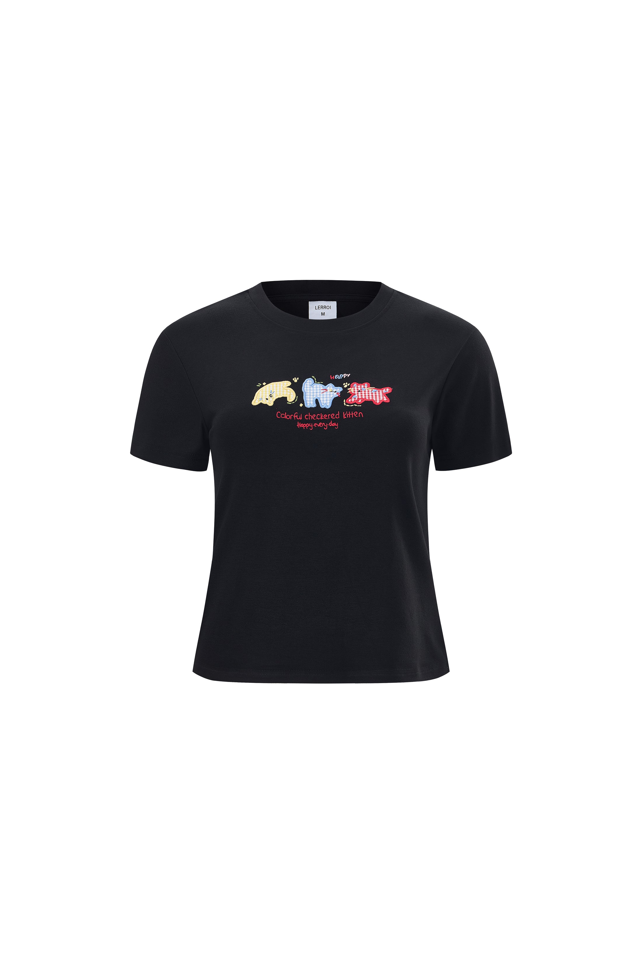 LERROI BLACK CAT PRINTED T-SHIRT BLACK