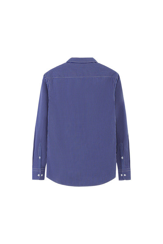 LERROI BLUE CHECK SILM FIT SHIRT BLUE