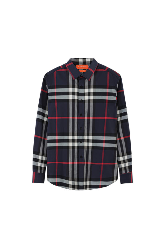 LERROI BLACK COOL CHECK SILM FIT SHIRT BLACK