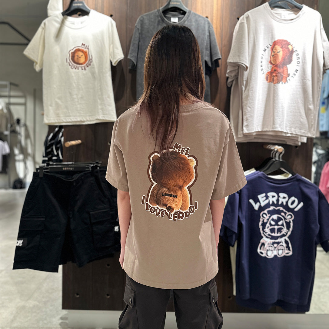 LERROI BROWN LION PRINT T-SHIRT BROWN