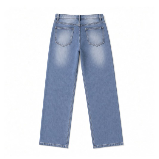 BLUE RHINESTONE DENIM JEANS