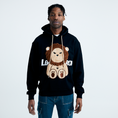 Load image into Gallery viewer, LERROI BLACK FUR LION HOODIE BLACK
