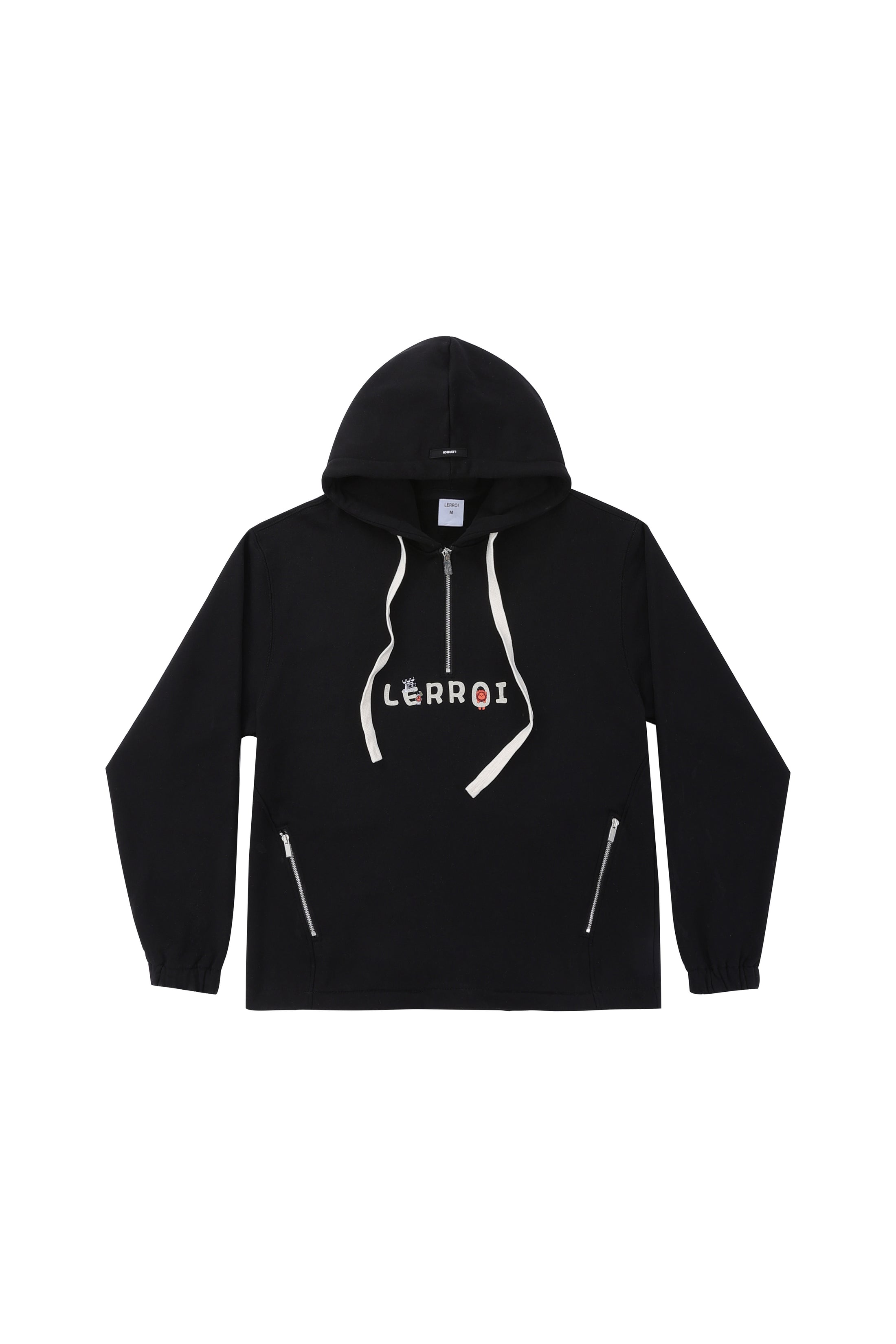 LERROI BLACK LOGO PRINTED HOODIE BLACK