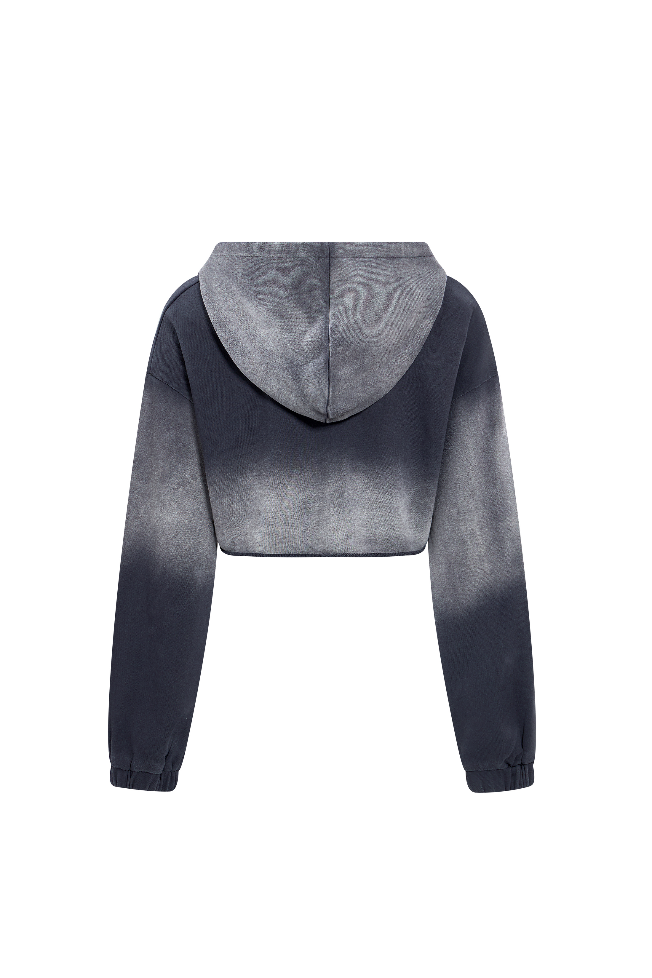 LERROI GREY URBAN WASHED SHORT HOODIE GREY