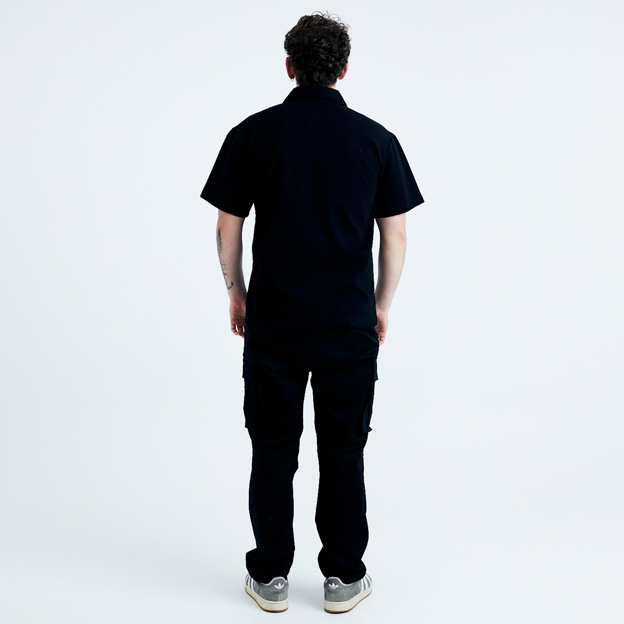 LERROI BLACK COTTON POLY POLO BLACK