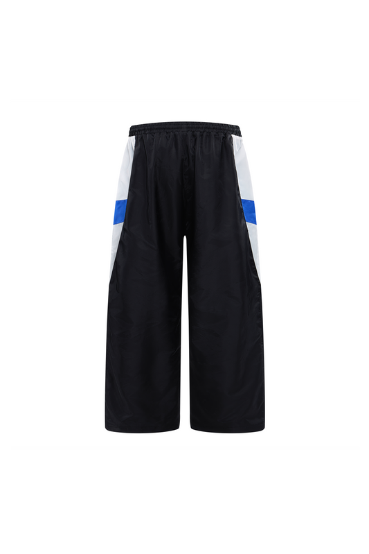 LERROI BLACK NYLON PATCHWORK PANTS BLACK