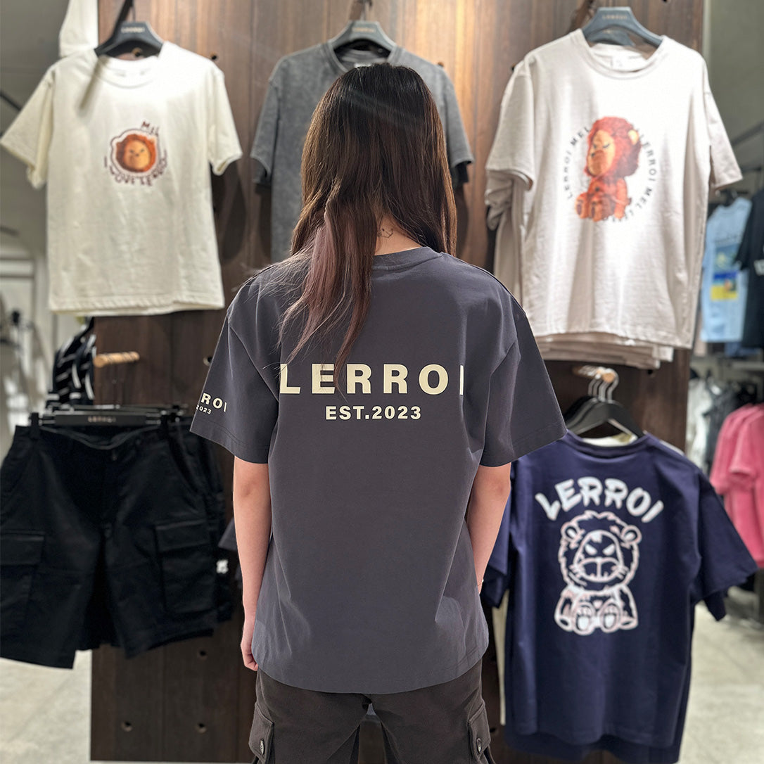 LERROI GREY FLOCK PRINT T-SHIRT GREY